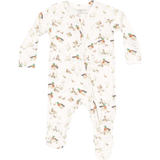 2 Way Zipper Footie, Duckling Families - Footie Pajamas - 1