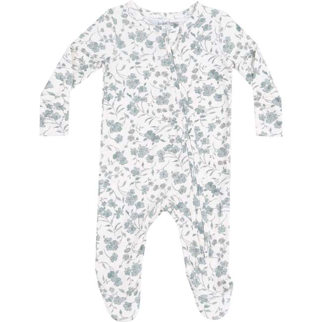 2 Way Zipper Footie, Baby's Breathe Floral - Footie Pajamas - 1