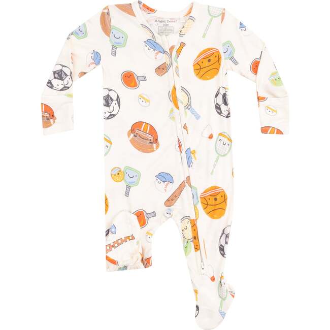 2 Way Zipper Footie, Sports Ball Friends - Footie Pajamas - 1