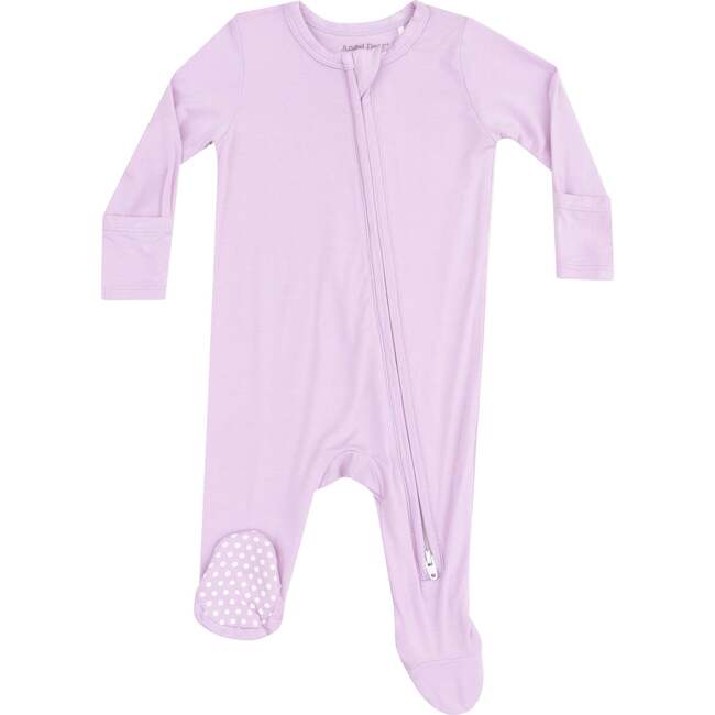 2 Way Zipper Footie, Solid Winsome Orchid - Footie Pajamas - 1