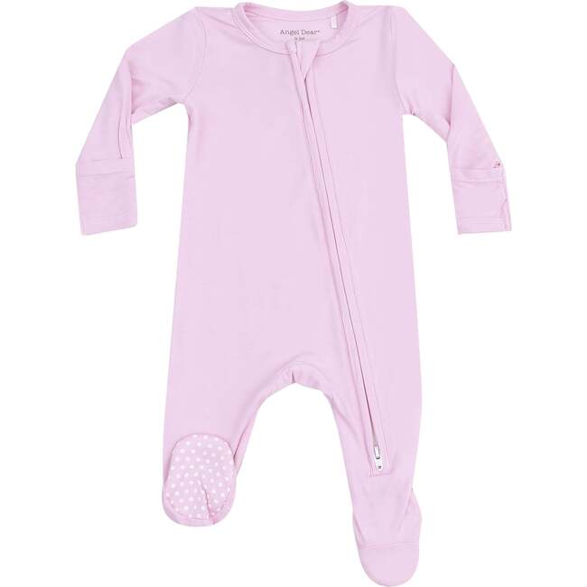 2 Way Zipper Footie, Solid Nosegay Pink - Footie Pajamas - 1