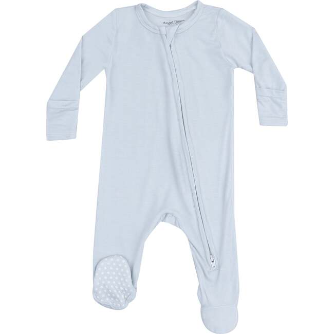 2 Way Zipper Footie, Solid Classic Blue - Footie Pajamas - 1