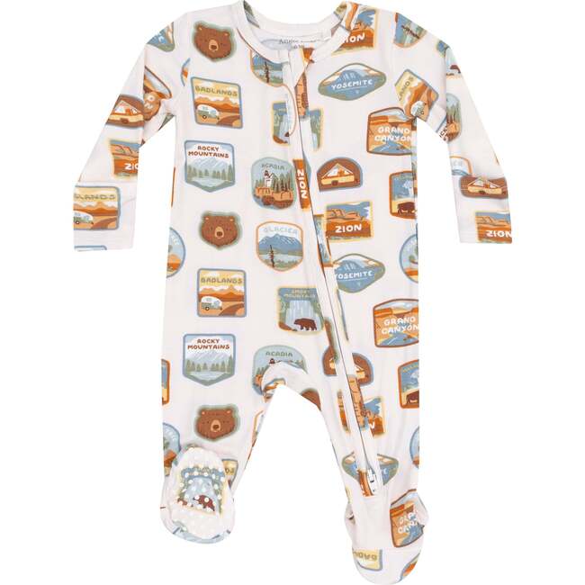 2 Way Zipper Footie, National Park Patches - Footie Pajamas - 1