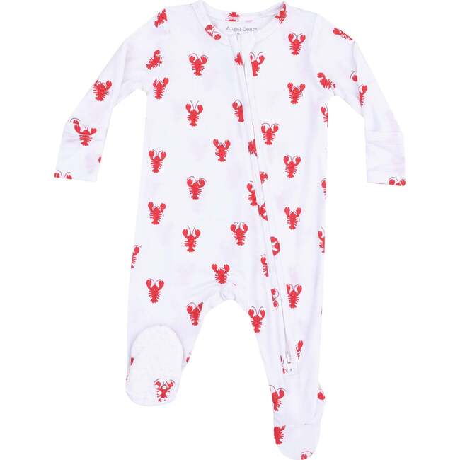 2 Way Zipper Footie, Lobster Bamboo - Footie Pajamas - 1
