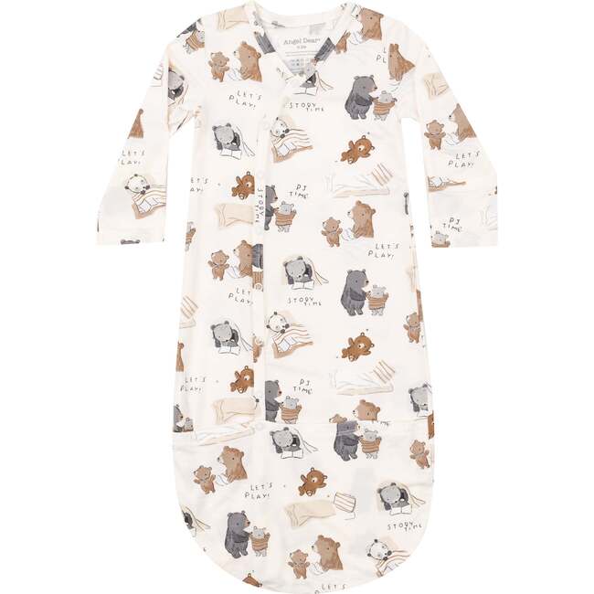 Sleepytime Bears Bundle Gown, Beige - Nightgowns - 1