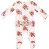 Pretty Bouquets 2-Way Ruffle Zipper Footie, Pink - Footie Pajamas - 3