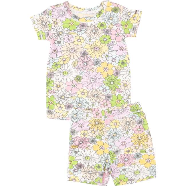 Mixed Retro Floral Short Lounge Wear  Set, Multi - Mixed Apparel Set - 1