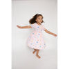 Softball Print Twirly Short Sleeve Dress, Pink - Dresses - 4