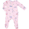 Golf Carts Print 2-Way Zipper Ruffle Back Footie, Pink - Footie Pajamas - 1 - thumbnail