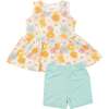 Good Vibes Daisy Peplum Tank Top And Biker Short, Multi - Mixed Apparel Set - 1 - thumbnail