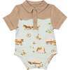Covered Wagon Bodysuit, Blue - Onesies - 1 - thumbnail