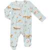 Covered Wagon 2-Way Zipper Footie, Blue - Footie Pajamas - 1 - thumbnail