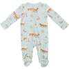 Covered Wagon 2-Way Zipper Footie, Blue - Footie Pajamas - 2