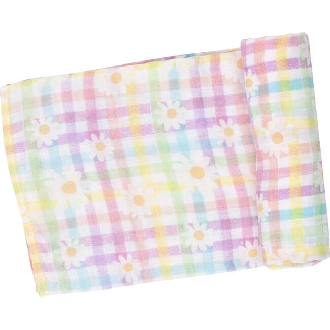 GINGHAM DAISY SWADDLE BLANKET, Multi - Swaddles - 1
