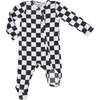 CHECKERBOARD 2 WAY ZIPPER FOOTIE, Black - Footie Pajamas - 1 - thumbnail