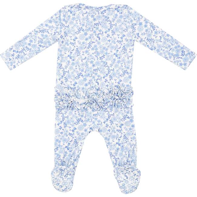 CALICO 2 WAY ZIPPER RUFFLE BACK FOOTIE, Blue - Footie Pajamas - 2