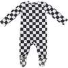 CHECKERBOARD 2 WAY ZIPPER FOOTIE, Black - Footie Pajamas - 2