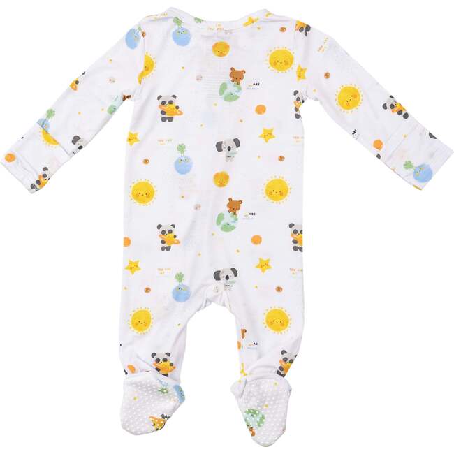 Baby Solar System 2-Way Zipper Footie, White - Footie Pajamas - 2