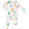 Animal Numbers 2-Way Zipper Footie, White - Footie Pajamas - 1 - thumbnail