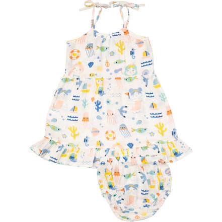 Sea U Mermaid Twirly Tank Dress & Diaper Cover - Dresses - 1