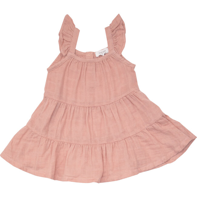 Solid Muslin Dusty Rose Twirly Tank Dress - Dresses - 1