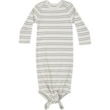 Ribbed Stripe Desert Sage Knotted Gown, Sage - Nightgowns - 1