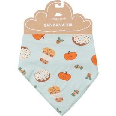Pumpkin Spice Latte Bandana Bib, Green - Bibs - 1