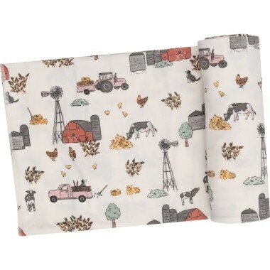 Hay Farmer Pink Swaddle Blanket, Pink - Swaddles - 1