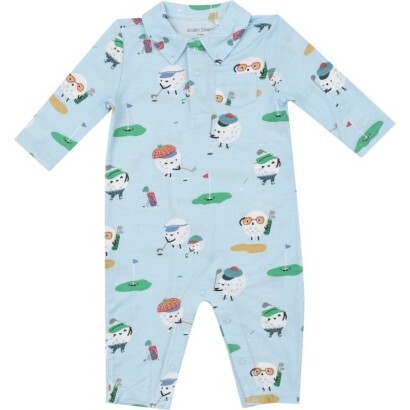 Golf Club Pro Polo Romper, Blue - Rompers - 1