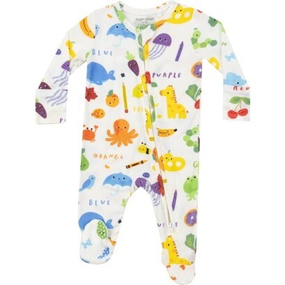Learning Colors 2 Way Zipper Footie, Multi - Footie Pajamas - 1