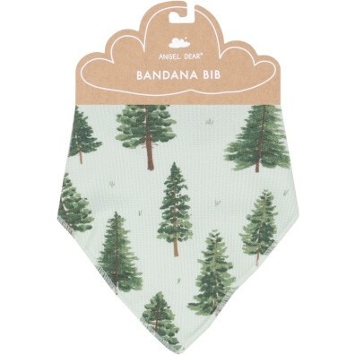 Forest Trees Bandana Bib, Green - Bibs - 1