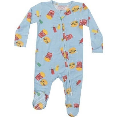 Fast Food Blue 2 Way Zipper Footie, Blue - Footie Pajamas - 1