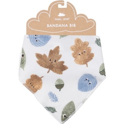 Cuddly Leaves Bandana Bib, Green - Bibs - 1