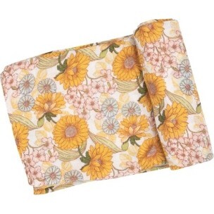 Sunflower Child Swaddle Blanket, Multi Yellow - Swaddles - 1