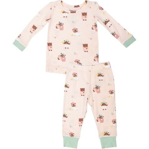 Spa Day L/S Loungewear Set, Pink Multi - Mixed Apparel Set - 1
