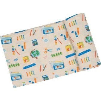 School Supplies Swaddle Blanket, Ivory Multi - Swaddles - 1