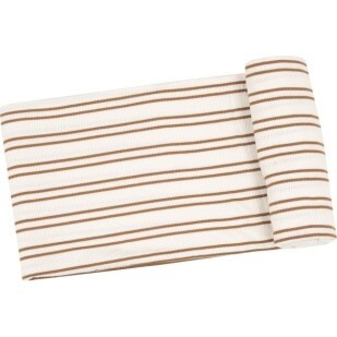 Rib Cashew & Sugar Swizzle Swaddle Blanket, Brown - Swaddles - 1