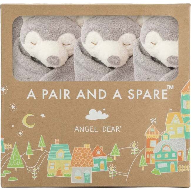 Pair And A Spare Husky Lovie Blankie, Grey (Pack Of 3)