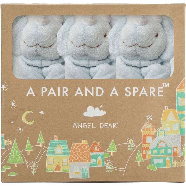 Pair And A Spare Dino Lovie Blankie, Blue (Pack Of 3)