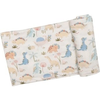 Soft Dinos Swaddle Blanket, Pink Multi - Swaddles - 1