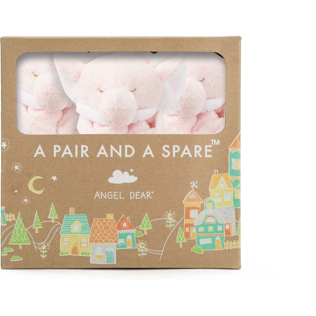 Pair And A Spare Elephant Lovie Blankie, Pink (Pack Of 3)
