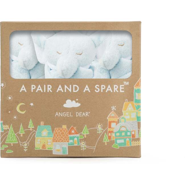 Pair And A Spare Elephant Lovie Blankie, Blue (Pack Of 3)