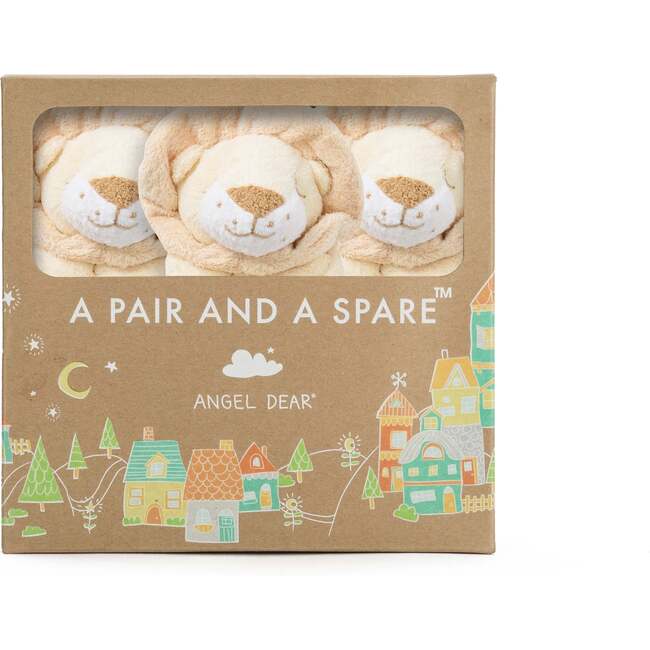 Pair And A Spare Lion Lovie Blankie, Tan (Pack Of 3)