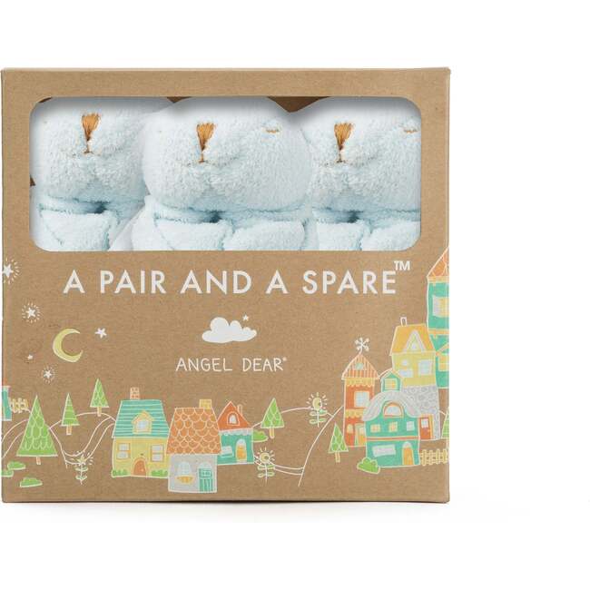 Pair And A Spare Bunny Lovie Blankie, Blue (Pack Of 3)
