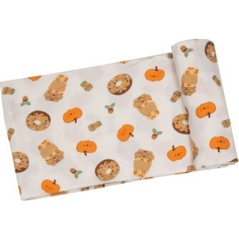 Pumpkin Spice Latte Swaddle Blanket, Orange Multi - Swaddles - 1