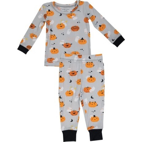 Pumpkins And Ghosts L/S Loungewear Set, Grey Multi - Mixed Apparel Set - 1