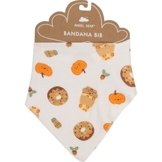 Pumpkin Spice Latte Bandana Bib, Orange Multi - Bibs - 1