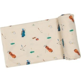 Golf Swaddle Blanket, Cream - Swaddles - 1