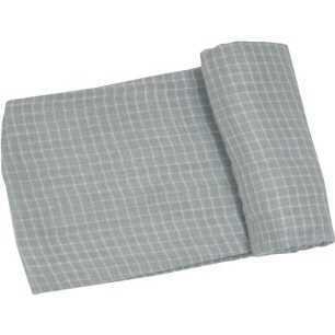 Grey Grid Swaddle Blanket, Grey - Swaddles - 1