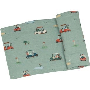 Golf Carts Swaddle Blanket, Green - Swaddles - 1